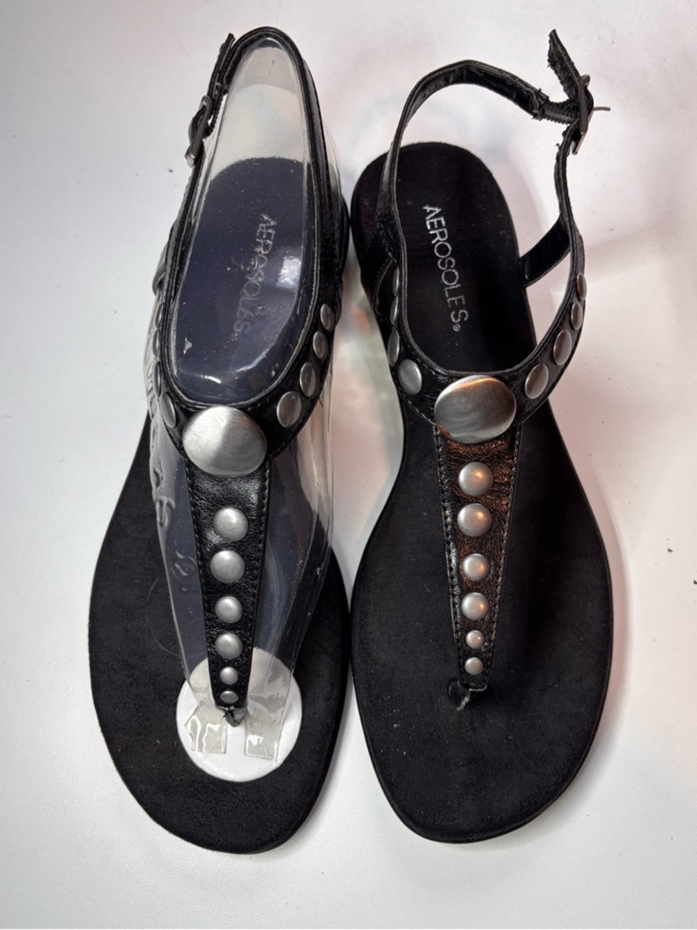 Aerosoles Studded T-Strap Flat Sandals